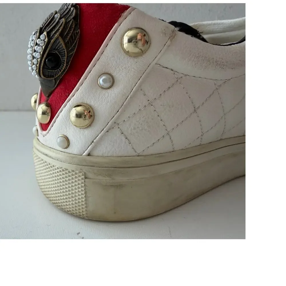 Kurt Geiger London Sneakers Studded Embossed Eagle Heads Women EU39 US 8.5-9